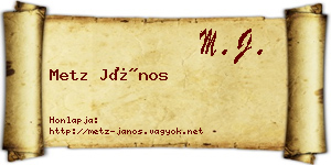 Metz János névjegykártya